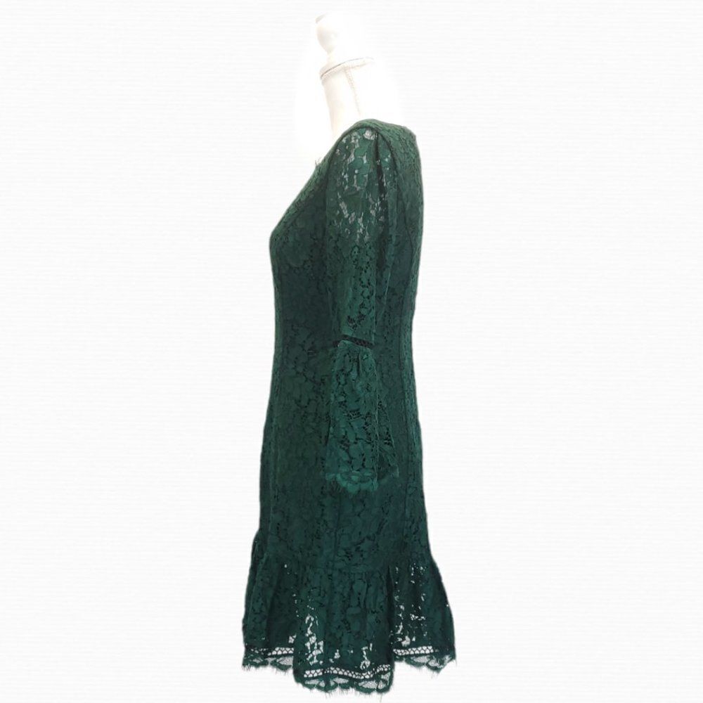 Eliza J Green Bell Sleeve Lace Mini Dress J-0238f1.6 - Picture 7 of 13